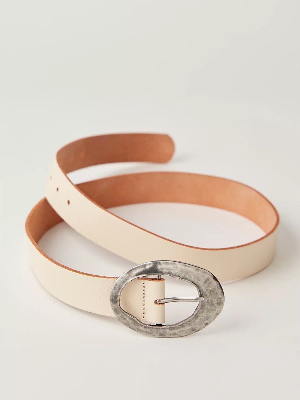 Free People Margo Leather Belt Abalone Shell